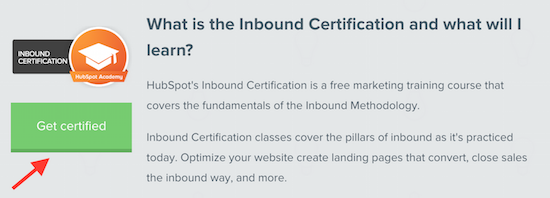 get inbound marketing certified