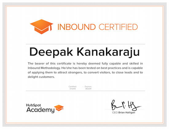 inbound marketing certified