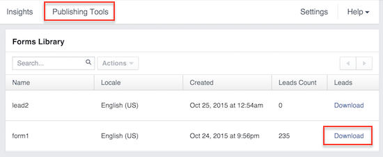 download fb leads