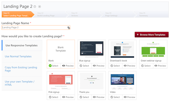 landing pages