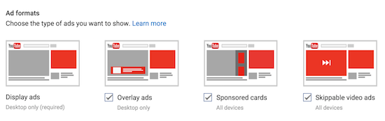 youtube ad formats