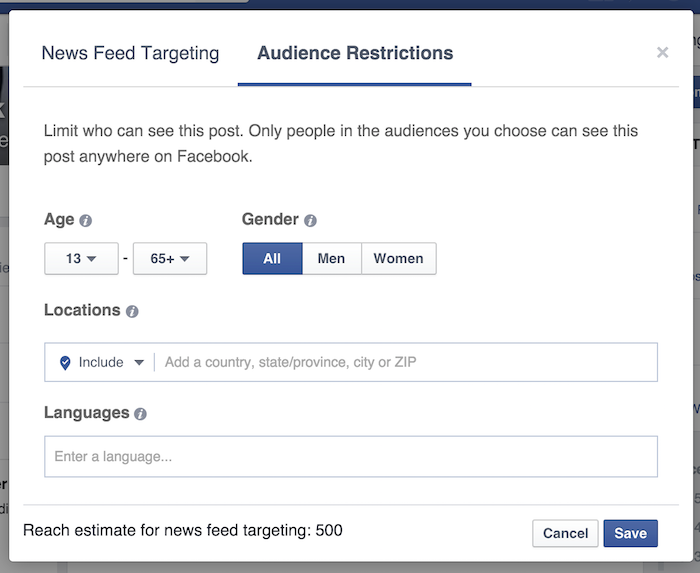 audience restrictions