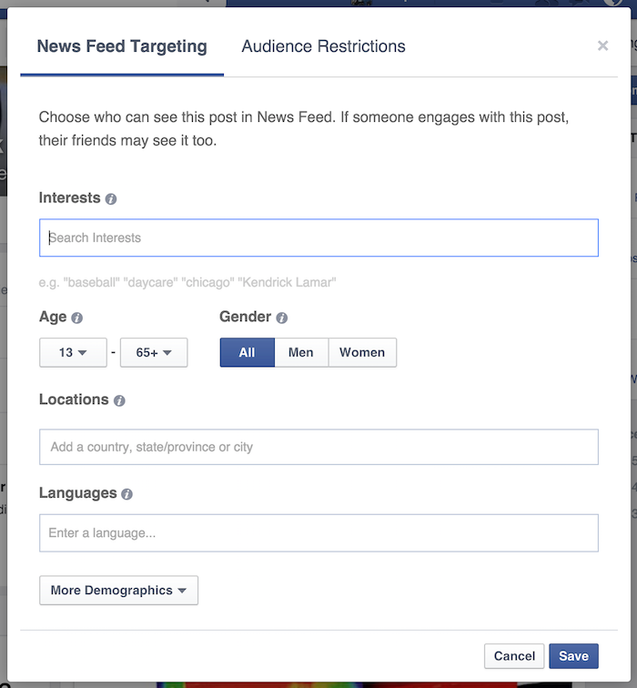 newsfeed targeting