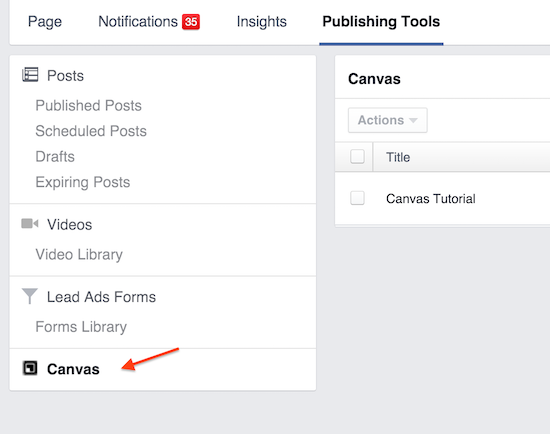 publishing tools canvas