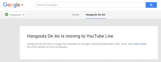 hangouts on air