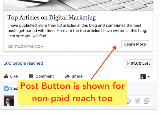 Get the Post Button with a $1 Boost